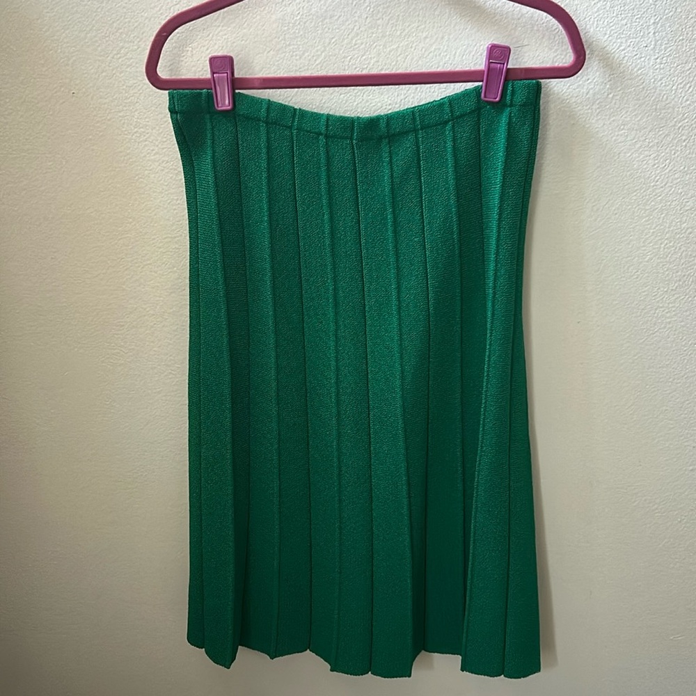 Vintage Green Pleated Skirt